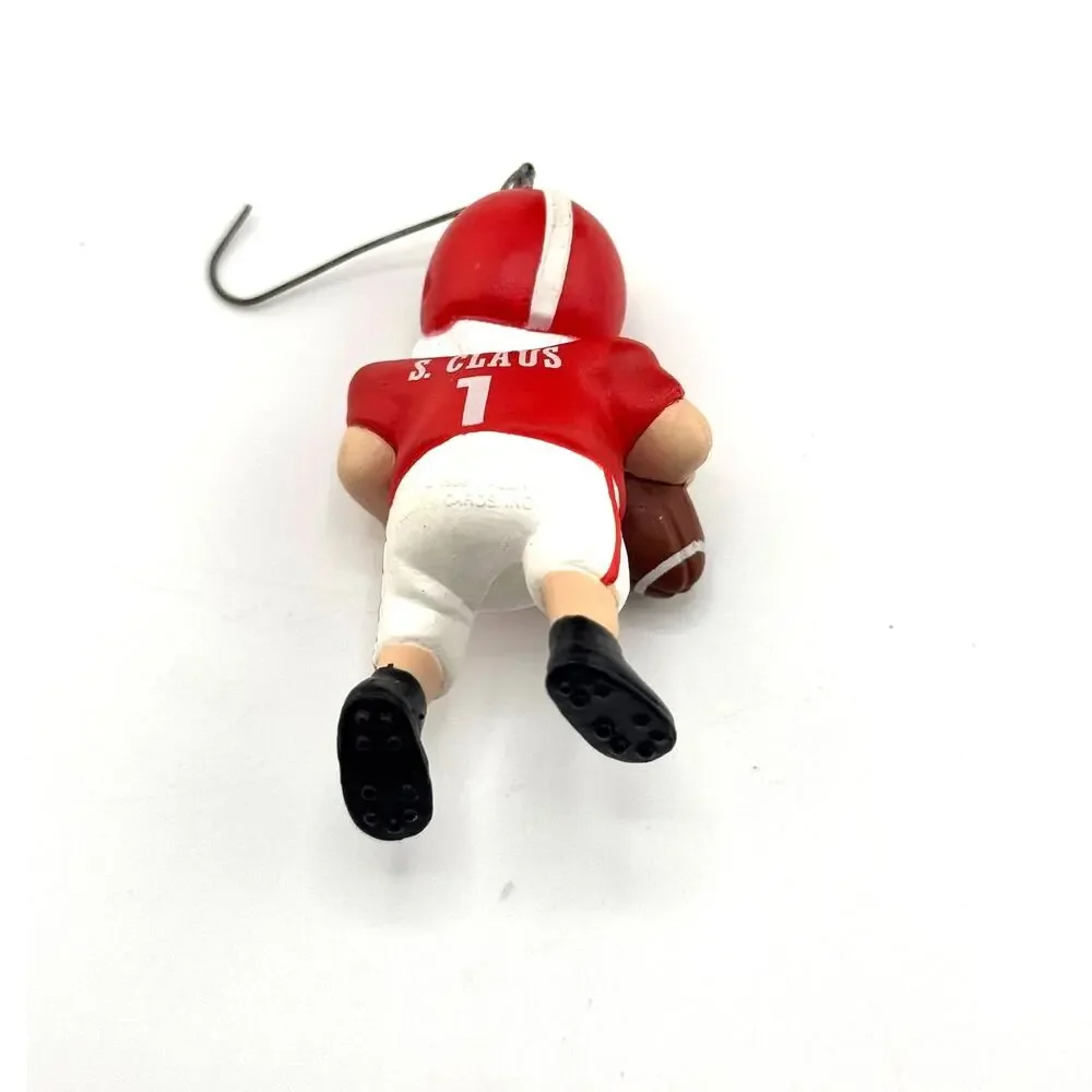 Vintage 1988 Hallmark‎ Holiday Hero Football Player Ornament Santa Claus